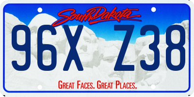 SD license plate 96XZ38