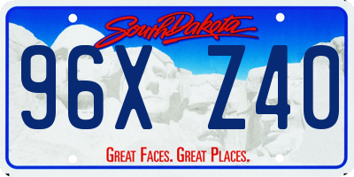 SD license plate 96XZ40