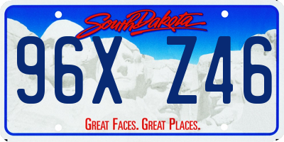 SD license plate 96XZ46
