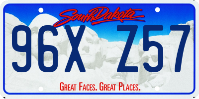 SD license plate 96XZ57