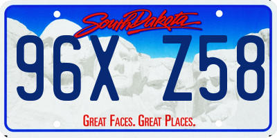 SD license plate 96XZ58