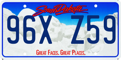 SD license plate 96XZ59