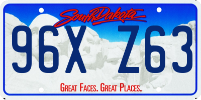 SD license plate 96XZ63