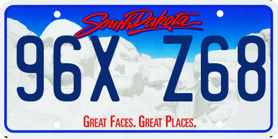 SD license plate 96XZ68