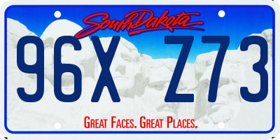 SD license plate 96XZ73