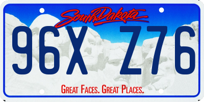 SD license plate 96XZ76