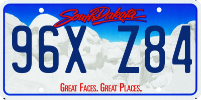 SD license plate 96XZ84