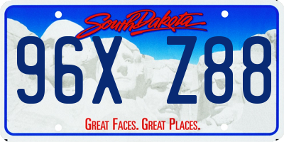 SD license plate 96XZ88