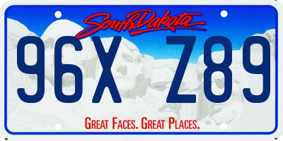 SD license plate 96XZ89