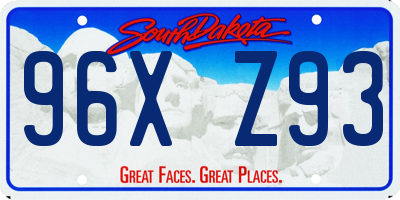 SD license plate 96XZ93