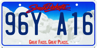 SD license plate 96YA16