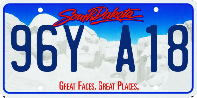 SD license plate 96YA18