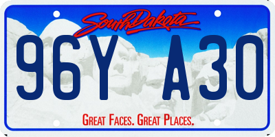 SD license plate 96YA30