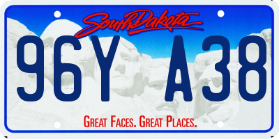 SD license plate 96YA38