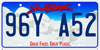 SD license plate 96YA52