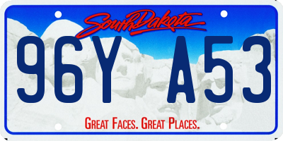 SD license plate 96YA53