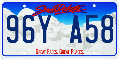 SD license plate 96YA58