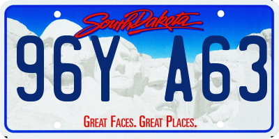 SD license plate 96YA63