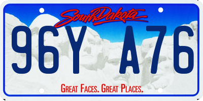 SD license plate 96YA76