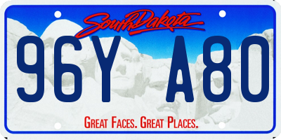 SD license plate 96YA80