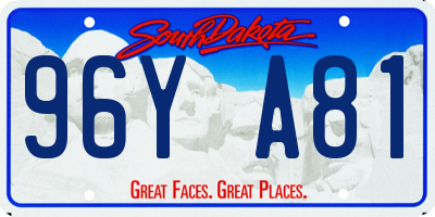SD license plate 96YA81