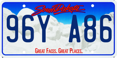 SD license plate 96YA86