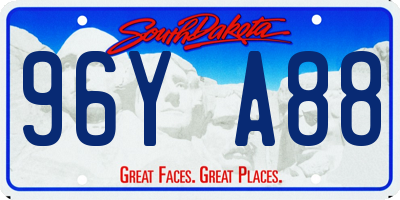 SD license plate 96YA88