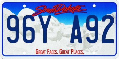 SD license plate 96YA92