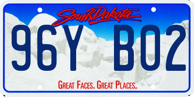 SD license plate 96YB02