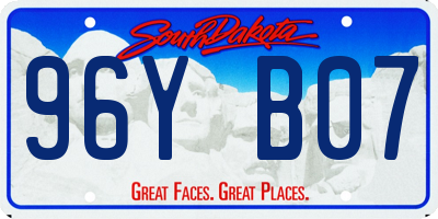 SD license plate 96YB07
