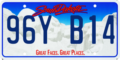 SD license plate 96YB14