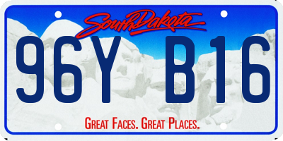 SD license plate 96YB16