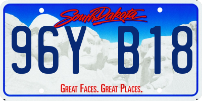 SD license plate 96YB18