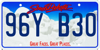 SD license plate 96YB30