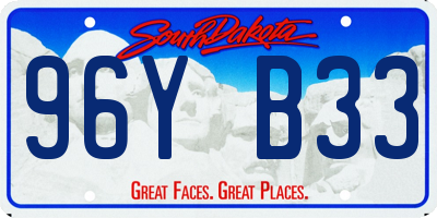 SD license plate 96YB33