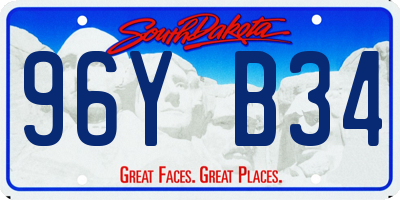 SD license plate 96YB34