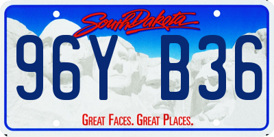 SD license plate 96YB36