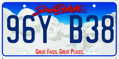 SD license plate 96YB38