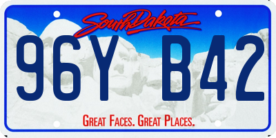 SD license plate 96YB42