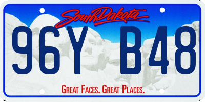 SD license plate 96YB48