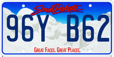 SD license plate 96YB62