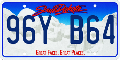 SD license plate 96YB64