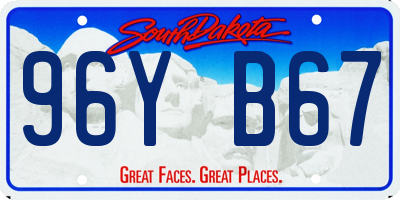 SD license plate 96YB67