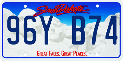 SD license plate 96YB74
