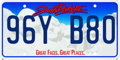 SD license plate 96YB80