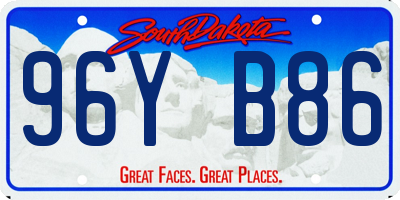 SD license plate 96YB86