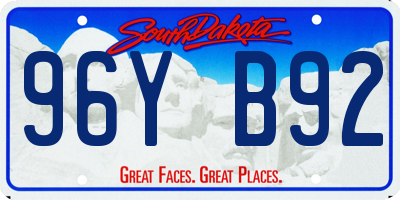 SD license plate 96YB92
