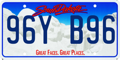 SD license plate 96YB96