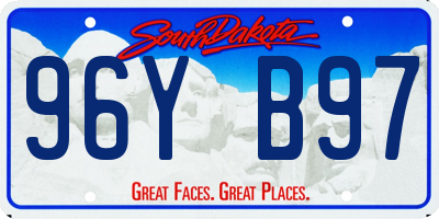 SD license plate 96YB97