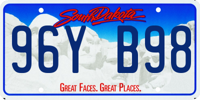 SD license plate 96YB98